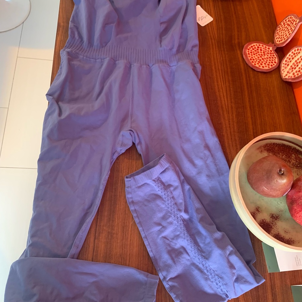 Free People movement Good Karma Onesie Jumpsuit. Dance/yoga/workout. blue/ lilac - Picture 4 of 6
